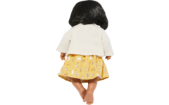 Pop meisje Oriëntaal met haar en kleding, 40 cm, Les Pluminis