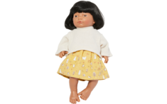 Pop meisje Oriëntaal met haar en kleding, 40 cm, Les Pluminis