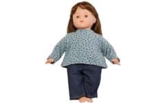 Pop zacht Europees met haar en kleding, 45 cm, Les Pluminis