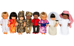 Poppenkledingset multi-cultureel voor poppen vanaf 38 cm