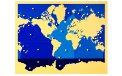 Puzzelkaart zeeën en oceanen