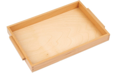 Houten bakje met handvatten: Medium