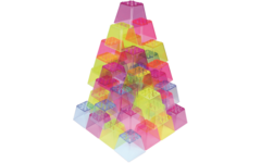 Stapelblokken transparant gekleurd 5 x 6 cm, 50 stuks