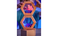 Lichtgevende houten geluidzeshoeken, 6 stuks