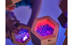 Lichtgevende houten geluidzeshoeken, 6 stuks