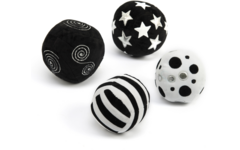 Zwarte en Witte Zachte Activiteitenballen 4pk