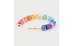 Rijgfiguren, regenboog,van hout