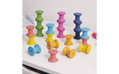 Klosjes, regenboog, van hout