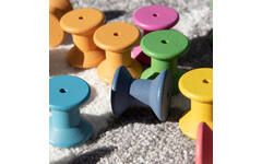 Klosjes, regenboog, van hout