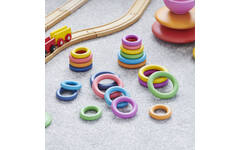 Ringen, regenboog, van hout