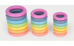 Ringen, regenboog, van hout