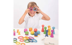 Ringen, regenboog, van hout