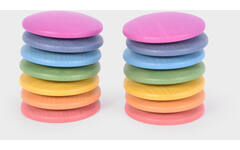 Schijven, regenboog, van hout