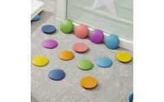 Schijven, regenboog, van hout