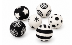 Speelballen van vilt met patronen, 6 stuks