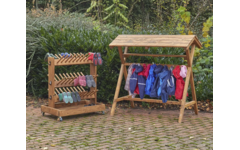 Kleding- en laarzencombinatie verrijdbaar