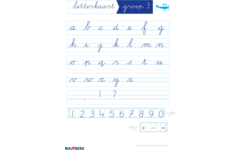 Handschrift 3 klassikale letterkaart groep 3 en 4
