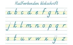 Handiger Handschrift groep 3 alfabet tafelkaarten halfverbonden blokschrift