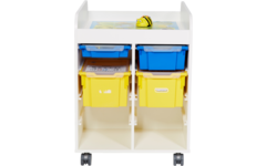 Steamkast hoog 94,7 x 89 x 70,6 cm, wit incl. wielen, excl. laden