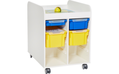 Steamkast hoog 94,7 x 89 x 70,6 cm, wit incl. wielen, excl. laden