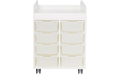 Steamkast hoog 94,7 x 89 x 70,6 cm, wit incl. wielen, excl. laden