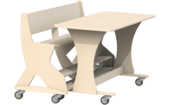 Zitbank Flex 180 cm HPL toplaag ahorn