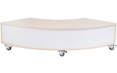 Peuterbank hoek 126 x 43 x 30 cm incl wielen, 2 lades 15 cm hoog, ahorn