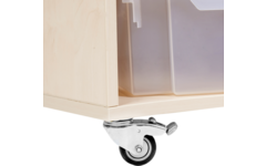 Peuterbank hoek 126 x 43 x 30 cm incl wielen, 2 lades 15 cm hoog, ahorn