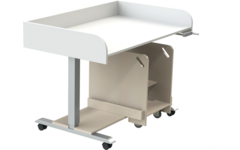 Verschoontafel Standard met trap links, blad Ahorn