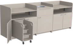 Aankleedtafel Standard 120 wit trap links