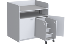 Aankleedtafel Standard 100 wit trap rechts