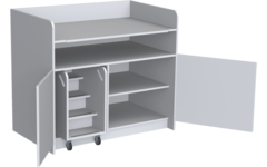 Aankleedtafel Standard 120 wit trap links