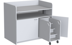 Aankleedtafel Standard 120 wit trap rechts