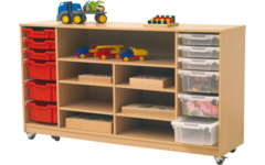 Combi kieskast Ahorn 174 cm breed, standaard achterwand, zonder lades