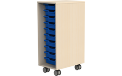 Ladenkast Flex 1, zonder laden met wielen, ahorn