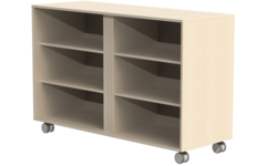 Kieskast Flex 4, 4 legplanken en wielen, ahorn