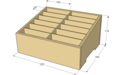 Houder voor 12 telefoons, formaat 110x220x180mm