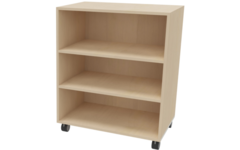 Kast Flex 2, Ahorn, met 2 legplanken en op wielen