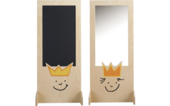 Spiegel-krijtbord koning en koningin