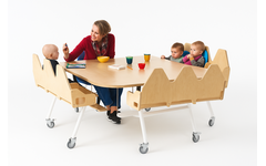 Baby begeleidingstafel, 9-zits wit onderstel