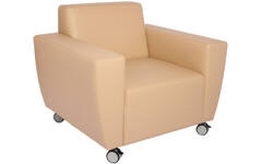Fauteuil Rolo, geremde wielen, stof 7x 32M1709 classic java