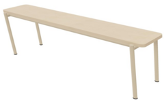 Zitbank 175x46cm hoog, berken, poten rond framekleur NCS S1510-Y30R
