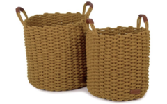 Opbergmand Korbo, Maat L, Oker, (set van twee)