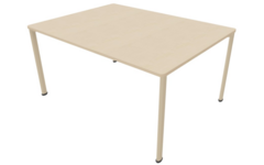 Tafel 120x90x76cm, blad Berken, poten rond NCS S1510-Y30R
