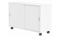 Kieskast Flex 4, met wielen en schuifdeuren wit, legpl. wit HPL W10410 SD