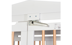 Box hoog Classic enkel wit, spijlen hout blank gelakt