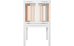 Box hoog Classic enkel wit, spijlen hout blank gelakt