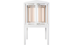 Box hoog Classic enkel wit, spijlen hout blank gelakt