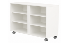 Kieskast Flex 4 open met 4 legplanken W10410SD wit, incl. wielen