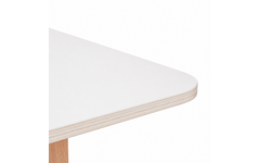 Tafel Flex 150x60 cm HPL wit, rechte poten beuken
